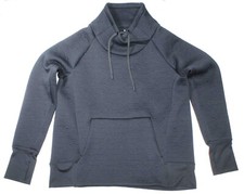 Athleta Jacquard Elevation Black Quilted Funnel Neck Pullover Womens Size Med