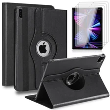For 2021 iPad 12.9 11 M1Leather Case - Rotates 360 Degrees Magnetic Cover Stand