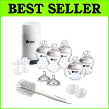 Safe  Convenient 14-Piece Baby Bottle Set: Anti-Colic, Self-Sterilizing Design