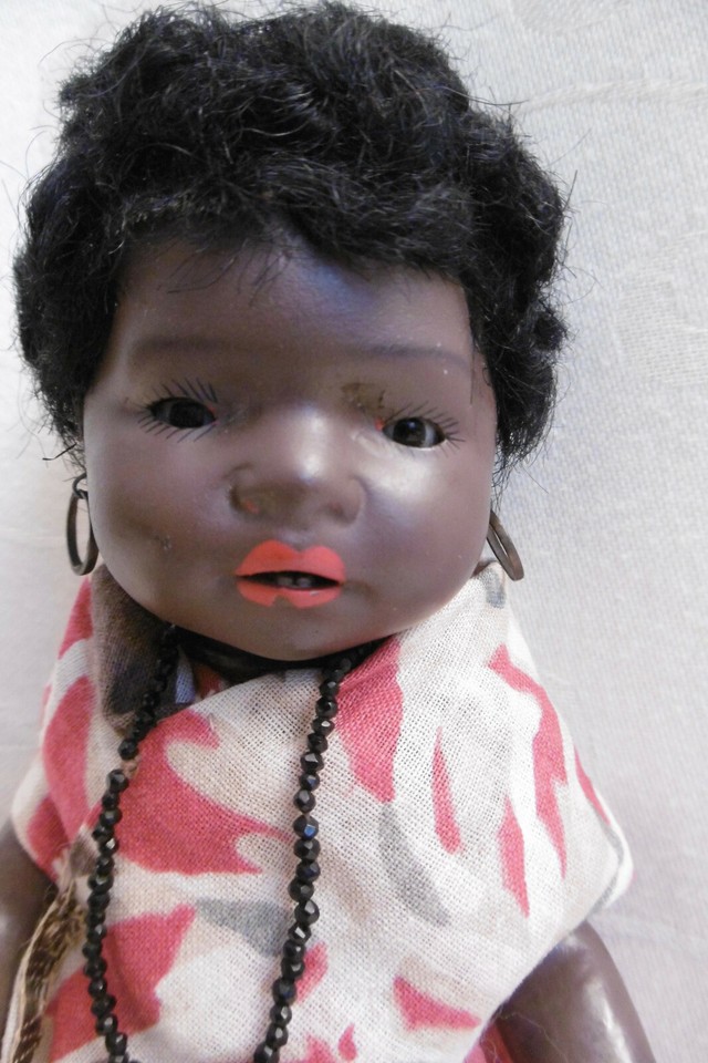 POUPEE ANCIENNE TETE BISCUIT - BEBE CARACTERE NOIR HEUBACH KOPPELSDORF 27 cm POUPEE ANCIENNE TETE BISCUIT - BEBE CARACTERE NOIR HEUBACH KOPPELSDORF 27 cm
