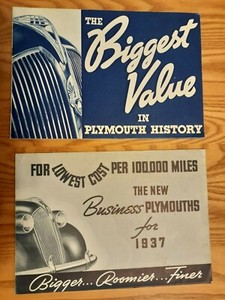 TWO ORIGINAL 1937 PLYMOUTH SALES BROCHURES