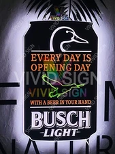 Flying Duck Every Day Is Opening Day Hunters Beer 20" Vivid LED Neon Sign Light