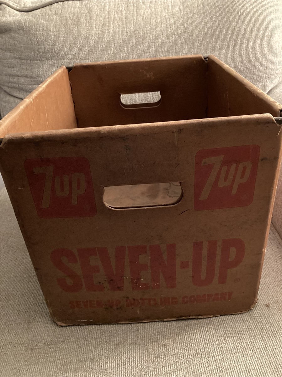 セブンup配達箱アメリカン ビンテージ Vintage Seven UP Bottling 7up Cardboard Wire Crate Box Soda