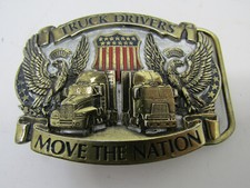 OLD TRUCK DRIVER MOVE THE NATION BELT BUCKLE CLOTHING