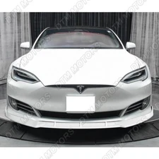 For 2016-2020 Tesla Model S STP-Style Painted White Front Bumper Spoiler Lip Kit
