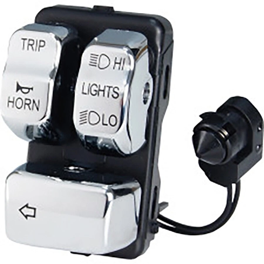 Interruptor de control de manillar Harley FLST FXD XL FXST cromado izquierdo V-Twin 32-1648 Y1 Foto 2 de 4