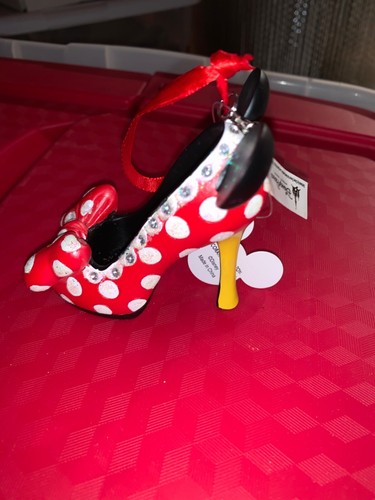 Disney Runway Shoe Ornament Minnie Mouse Red Polka Dot Brand New with Tag - Picture 2 of 4