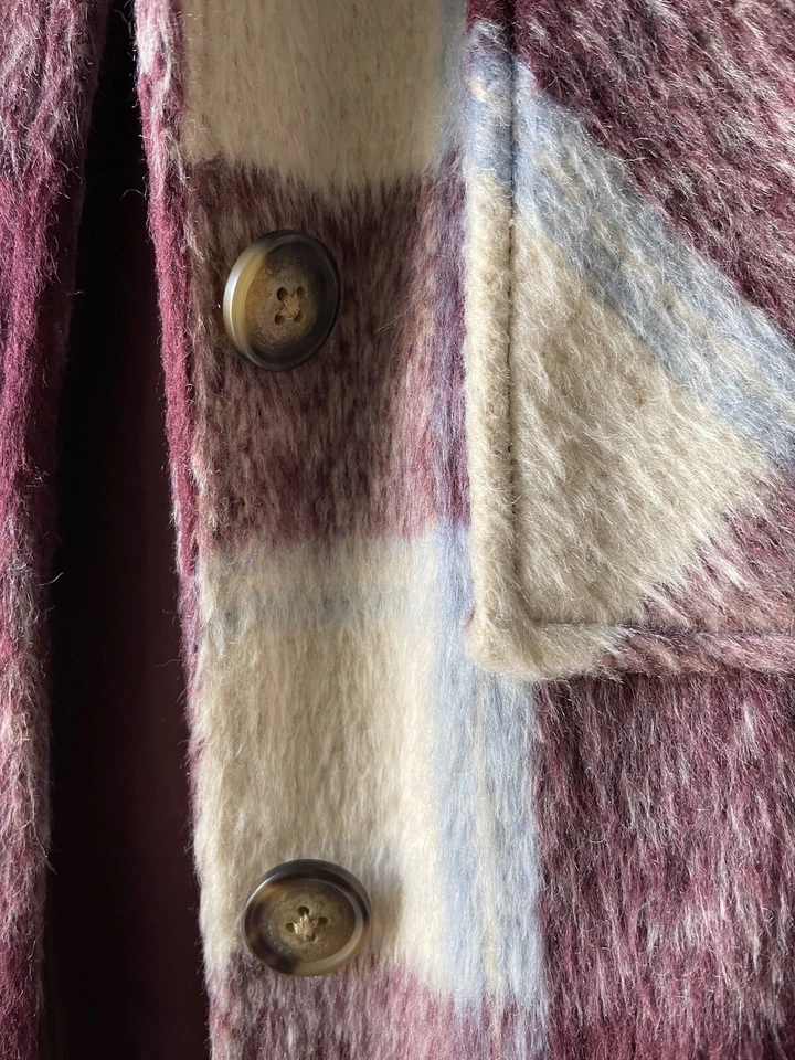 Chamarra Koolaburra by Ugg Mujer Pequeña Cuadros Difuso Cuello Sherpa Imitación Lana Granate Foto 4 de 4