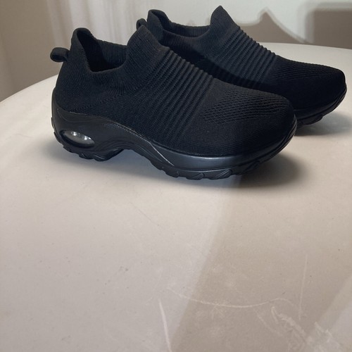 Slow Man Woman’s Walking Shoes Sock Sneakers SZ 8.5 Slip On Air Cushion