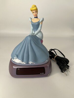 Vintage Disney Princess Cinderella Purple Digital Alarm Clock Vinyl Tested