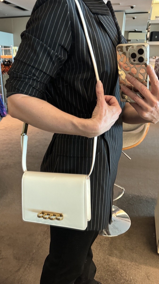 Alexander McQueen Knuckle Bag White Leather Retail $1750