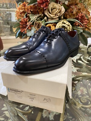 blue sole dress shoes Carrucci Mens Navy Blue Lace-up Oxford Leather Dress Shoes With Lug So   The Suit Depot