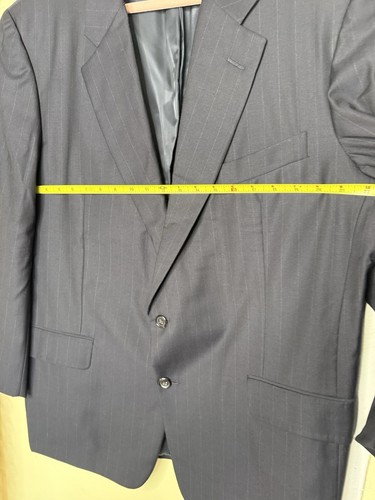 Hickey Freeman Pinstripe Suit Size 46 Large Black - Picture 6 of 24