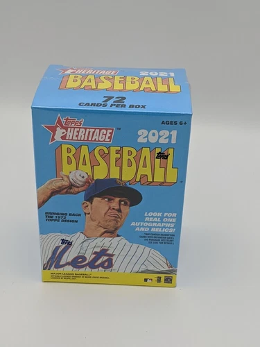 Factory Sealed 2021 Topps Heritage Baseball Cards 8 Pack Blaster Box