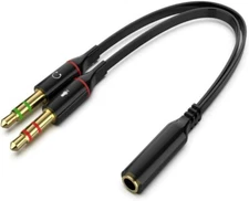 Headphone Splitter for Computer 3.5mm Female to 2 Dual 3.5mm Male Headphones