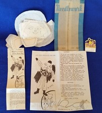 Ancien motif transfert à repasser pour poupée sac de fèves Humpty Dumpty et carte pop-up