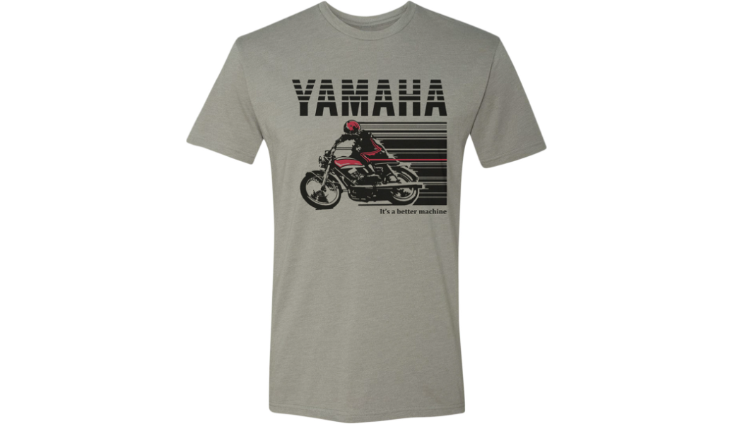 NEW YAMAHA APPAREL Yamaha Cycle T-Shirt - Stone Gray/Red - ALL