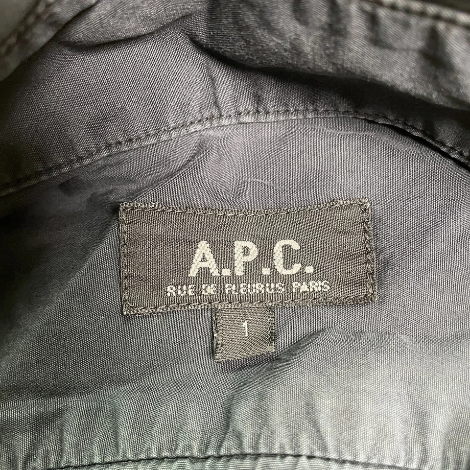 Camisa social masculina APC Rue De Fleurus Paris 1 preta sólida manga longa algodão trabalho - Imagem 3 de 4