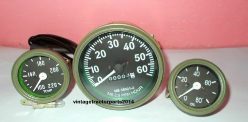 WILLYS JEEP SPEEDOMETER TEMPERATURE GAUGE OIL PRESSURE GAUGE SET MILITARY TRUCKS - Picture 3 of 3