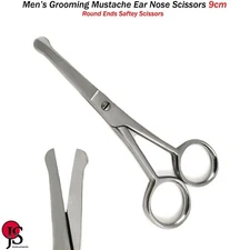 Grooming Ball Ear Hair Nose Mustache Beard Scissors Baby Shears Rounded Tip