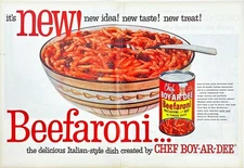 Beefaroni Chef Boyardee Centerfold One Continuous Sheet Vtg Magazine Print Ad