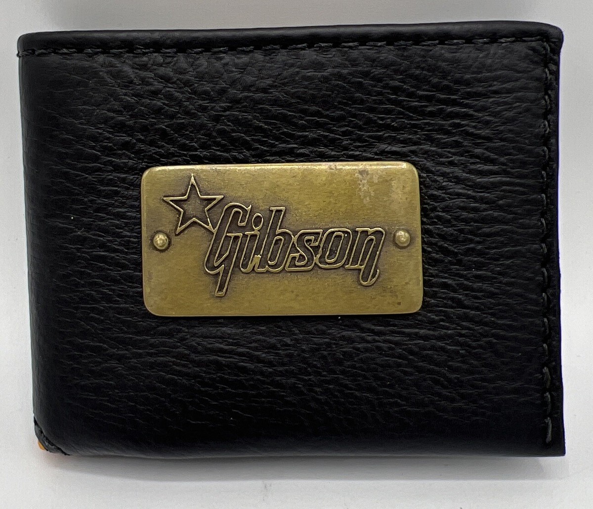 最終値下げ！　Gibson レザー 二つ折り財布 Gibson Lifton Leather Wallet Black Exclusive Bifold Pebble Full