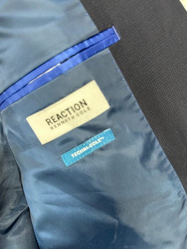 Kenneth Cole Reaction Suit Mens Size 40R 33x32 Navy Slim Fit Ready Flex 2-Piece - Picture 7 of 11