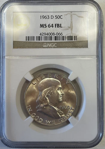 NGC certified MS-64 FBL 1963-D 50C AS