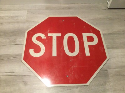 Vintage 1960's NJ Stop SIgn-(aluminum) 30 inches x 30 inches (does