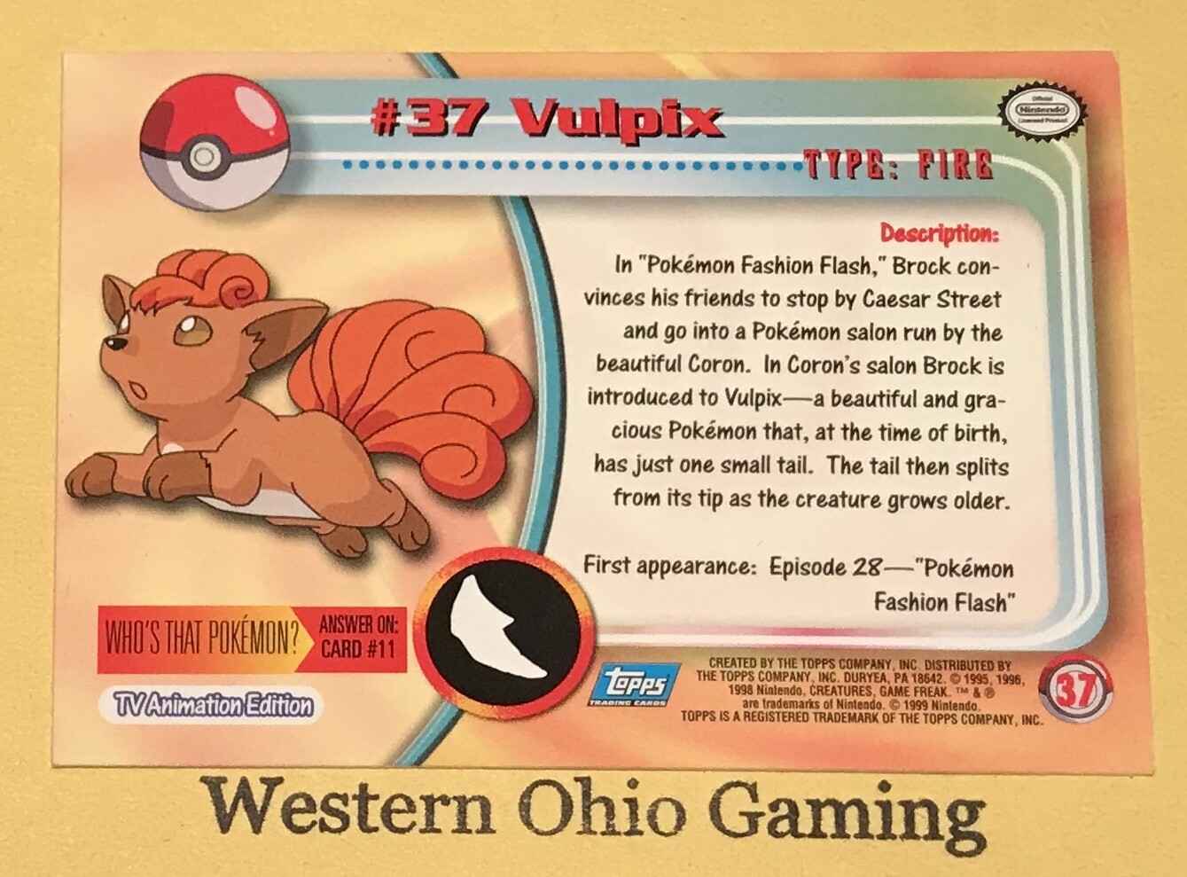 Topps 1999 Pokemon Vulpix #37 Series 1 Trading Card USED READ | eBay