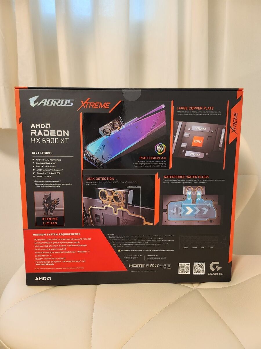 GIGABYTE AORUS Radeon RX 6900 XT XTREME WATERFORCE WB 16GB GIGABYTE AORUS Radeon RX 6900 XT XTREME WATERFORCE WB 16GB
