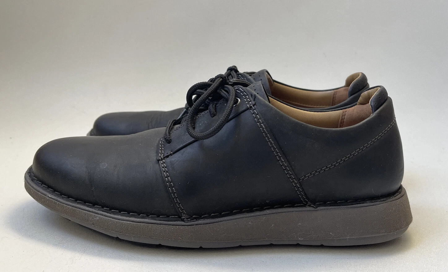 Scarpe Oxford Clarks non strutturate Un Larvik da uomo in pelle nera taglia 7 5 M M30
