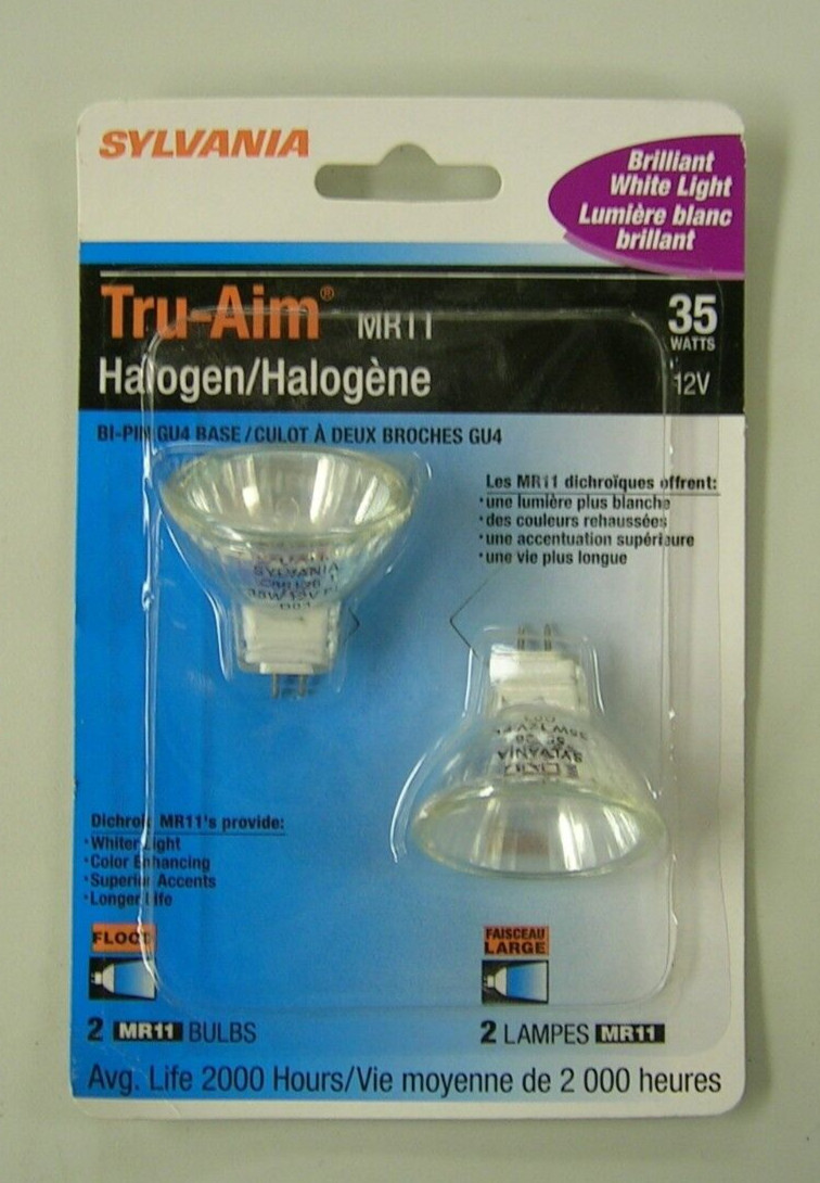 SYLVANIA 35MR11/FL FTH HALOGEN BULB, QUANTITY OF 2 BULBS