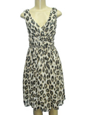 Donna Morgan ~ Leopard Print Chiffon V-Neck Fit & Flare Party Dress 8 NEW $158