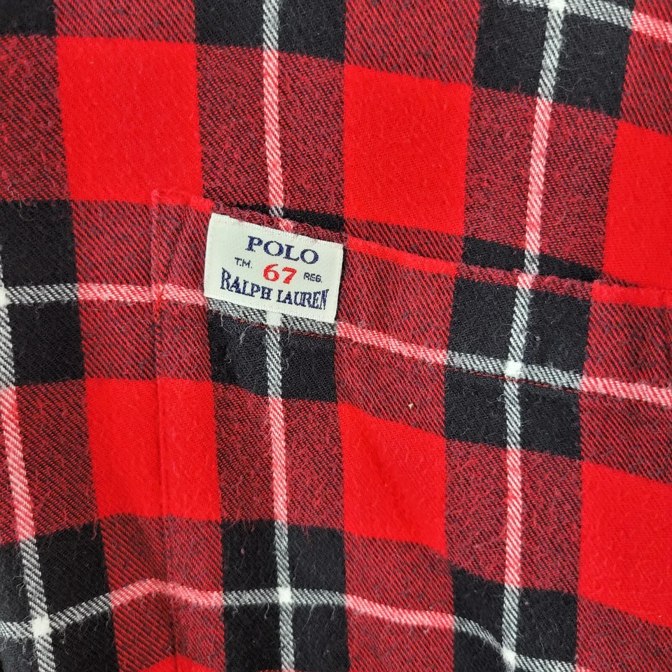 Vintage Ralph Lauren Flannel Nightgown size Small Red Plaid warm Night Shirt - Image 3 of 4