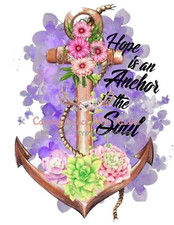 Sublimation Print Hope Is Anchor Ready to Press Heat Transfer