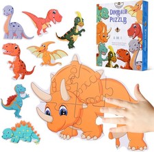 Educational Dinosaur Jigsaw Puzzle Set - 8 Distinct Pieces for Little Learners 