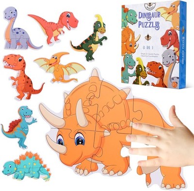 Educational Dinosaur Jigsaw Puzzle Set - 8 Distinct Pieces for Little Learners!
