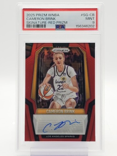 CAMERON BRINK 2025-26 PANINI PRIZM WNBA AUTO RED /99 #SG-CB SPARKS PSA 9 Q4434