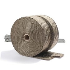 2" x 50' Titanium Exhaust Header Heat Wrap 2 Rolls with 20PCS 11.8 Inch
