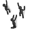 Umbra Buddy Ganci da parete, Set di 3, Nero
