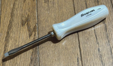 New Snap On Tools Pearl White Hard Flat Blade Screwdriver Slotted 8 Long