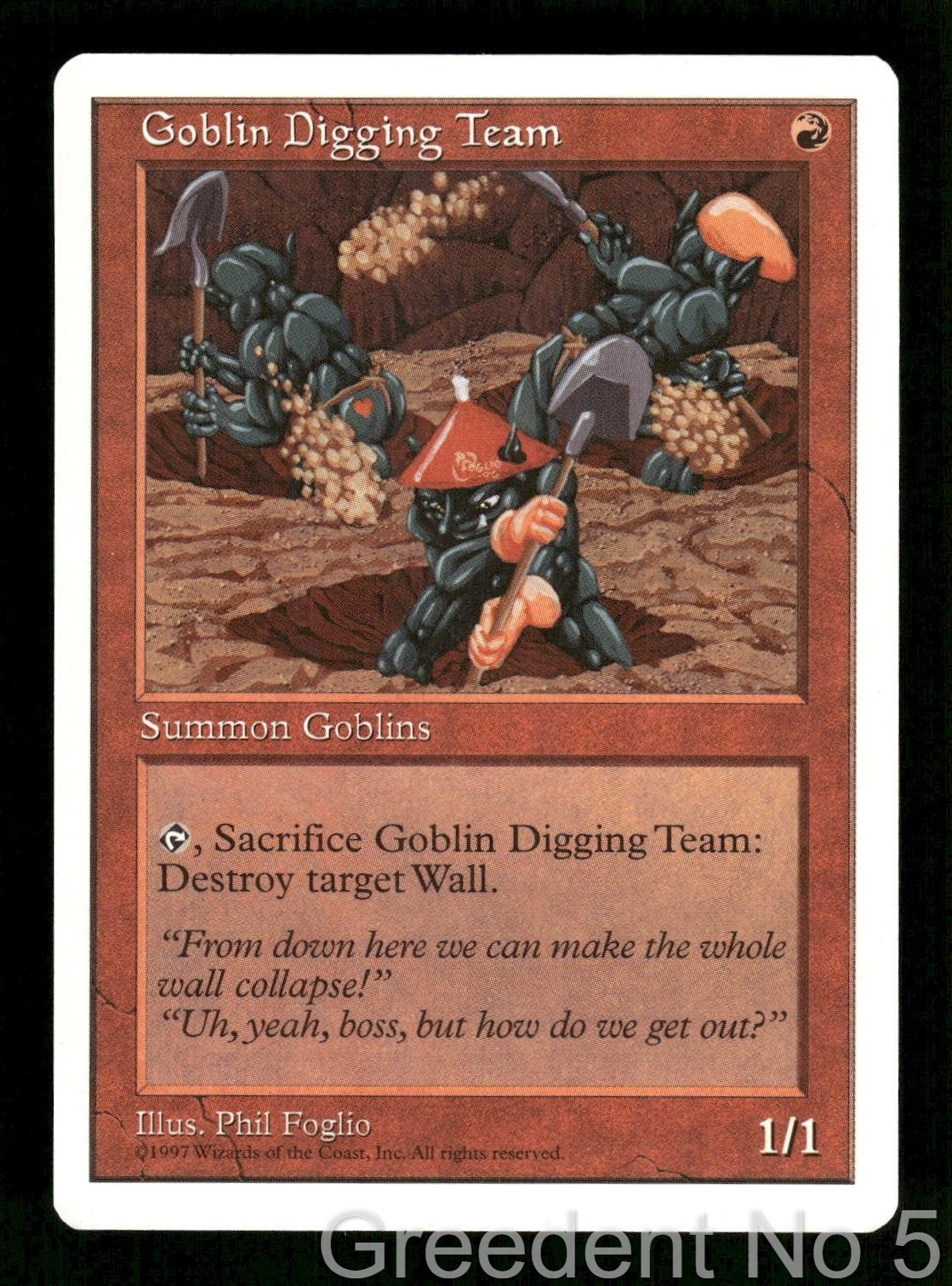 Goblin Digging Team Common Fifth Edition Magic: The Gathering Near Mint