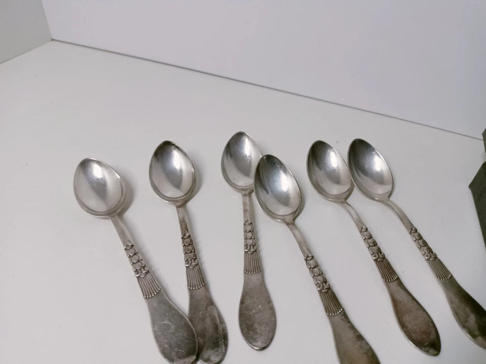 6 versilberte teelöffel von robbe und berking im set Gebrauchsspuren - Bild 4 von 4