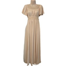 VINTAGE 70s Act 1 NY Dress Ivory Crochet Romantic Prairie Cottage Wedding NO SZ