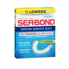 Denture Adhesive Seals Uppers Original Box Of 15 By Sea-Bond