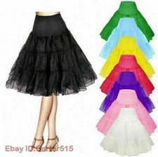 New Womens Retro Petticoat Crinoline Floral Underskirt Boneless Mesh Short Skirt