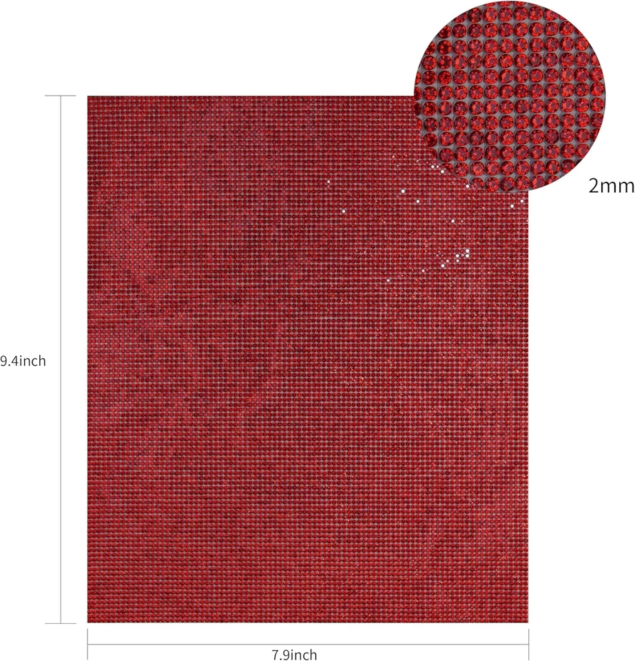 Hojas de diamantes de imitación de cristal brillante de 9,4 x 7,9 pulgadas autoadhesivas, diamantes de imitación brillantes Foto 2 de 4