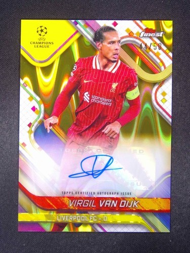 2024-25 Topps Finest UEFA Virgil Van Dijk Auto Gold Lava /50