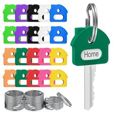 20 Pcs Key Covers Caps, 1" Key Identifiers with Labels, Soft 20 PCS 10 Colors